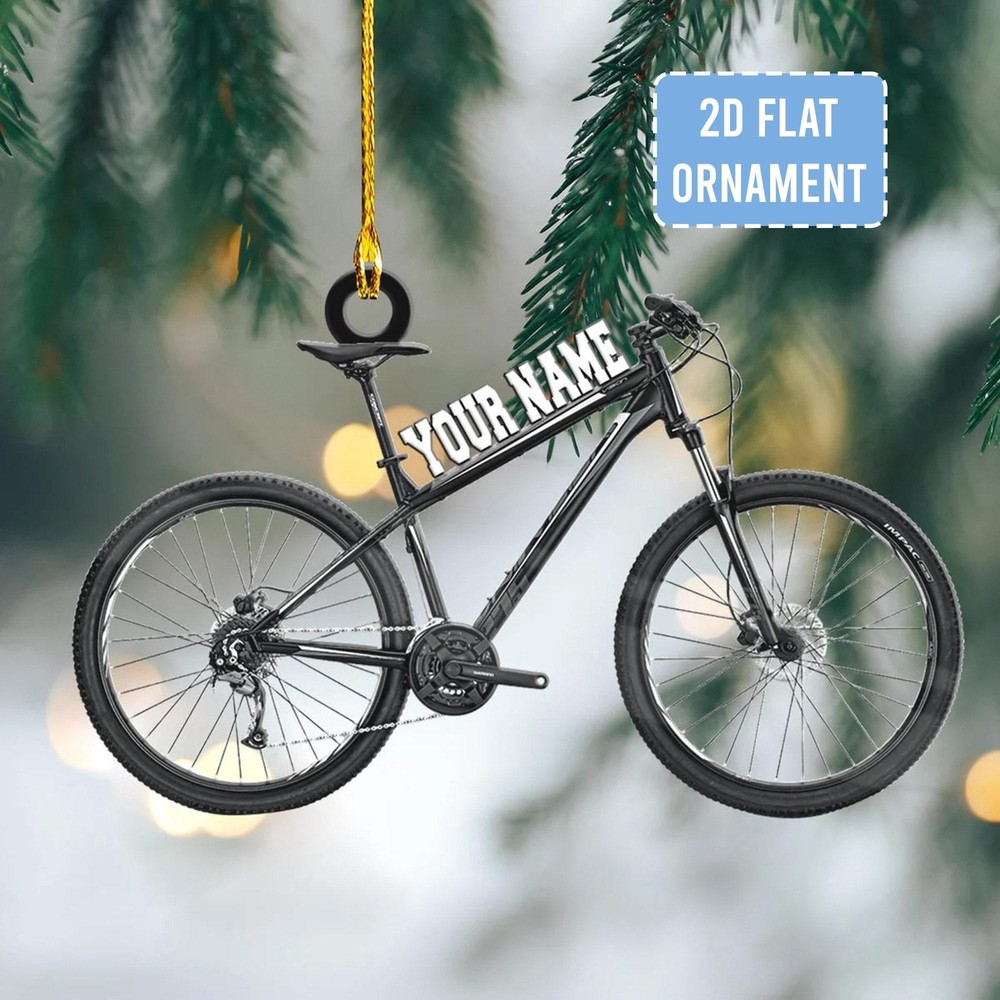 Personalized Name Bicycle Ornament   Acrylic 2D Ornament  Christmas Gifts For Bi