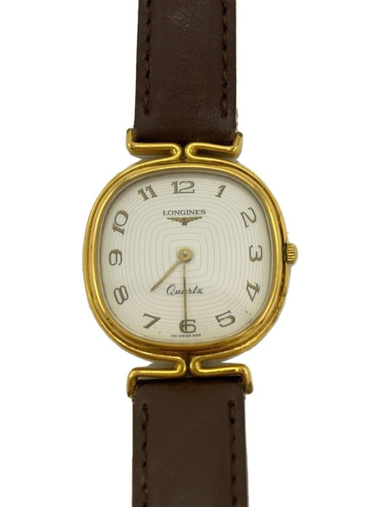 Longines Watch Quartz 26mm Men's Ivory Dial Swiss Made Tonneau No Box Japan