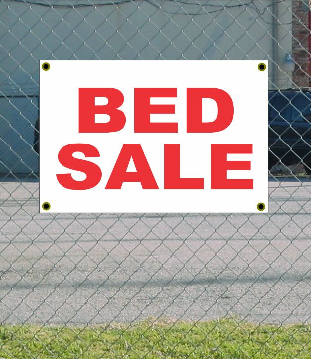 2x3 Bed Sale Red & White Banner Sign with Discounted Size & Price