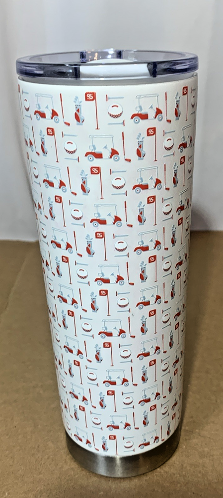 Cute Insulated Golf Travel Tumbler with Screw-On Lid - Trendy & Portable