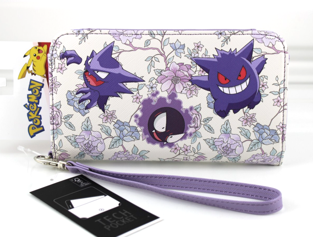 Pokemon Gengar Evolutions Tech Wallet Wristlet 2024 Faux Leather by Bioworld
