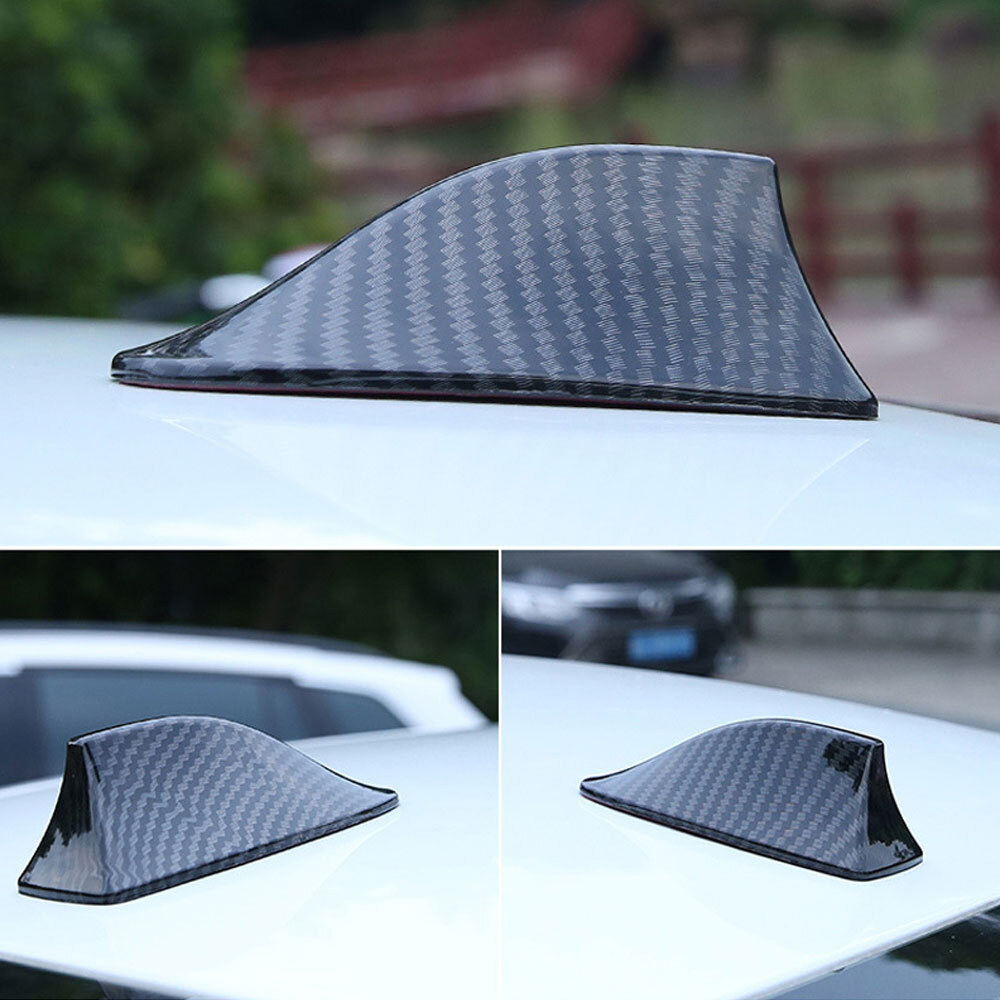 Carbon Fiber Shark Fin Car Roof Antenna Radio FM AM Antena Radio Screw Universal