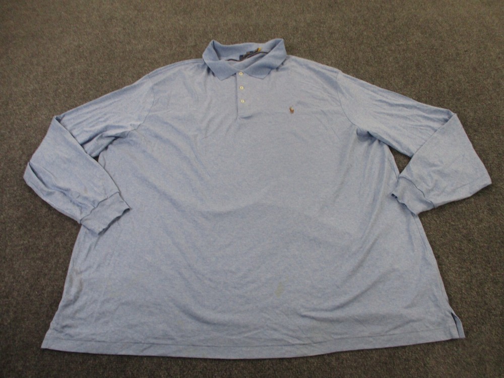 Polo Ralph Lauren Shirt Mens 5XB Blue Stretch Golf Classic Sport Preppy Casual