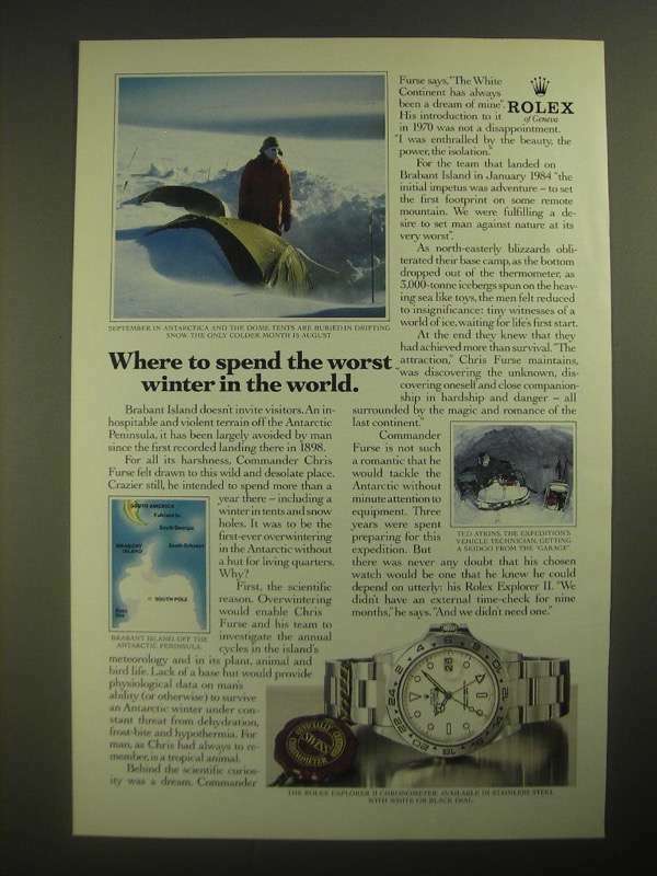 1987 Rolex Explorer II Chronometer Ad Featuring Commander Chris Furse