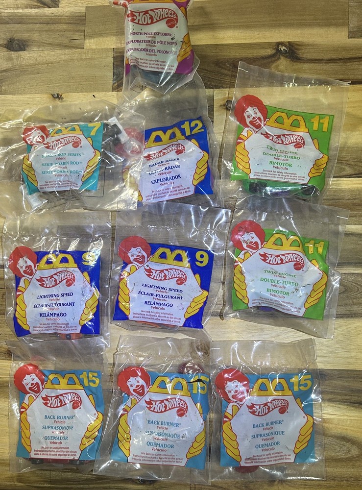 Vintage Mcdonald’s Happy Meal Toys; Hot Wheels, 1996