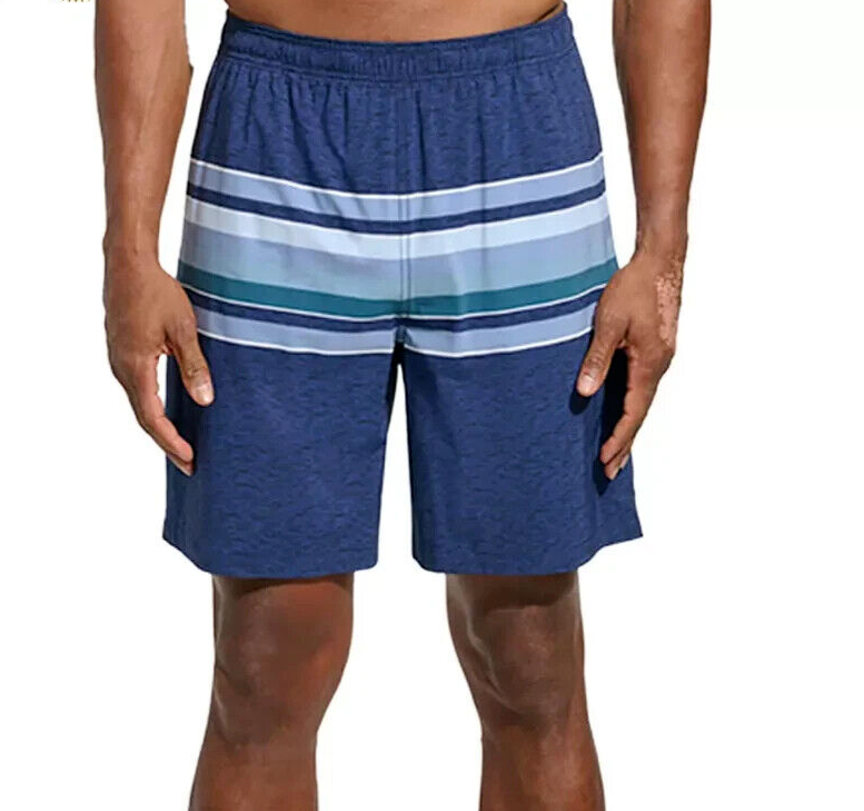 Kirkland Signature Men's Stretch Swim Shorts, Blue, Size M