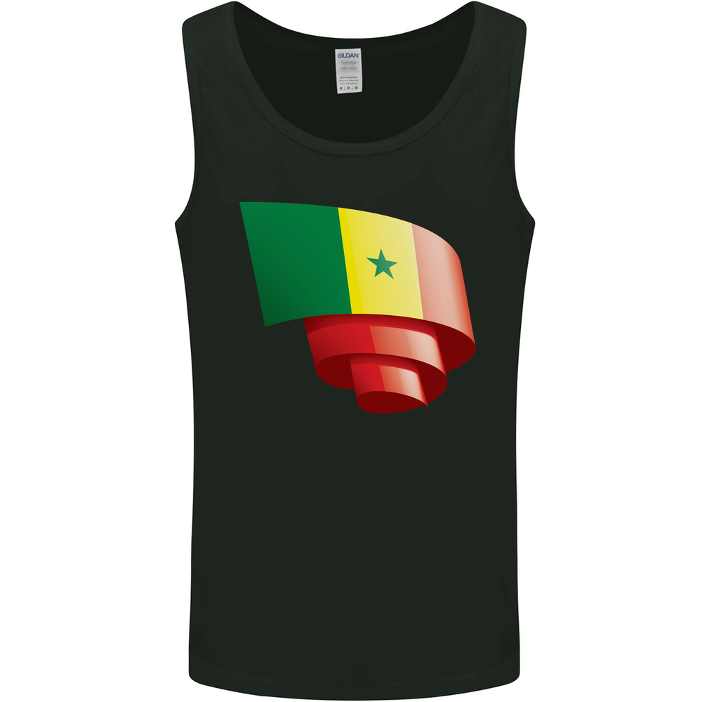 Curled Senegal Flag Senegalese Day Football Mens Vest Tank Top