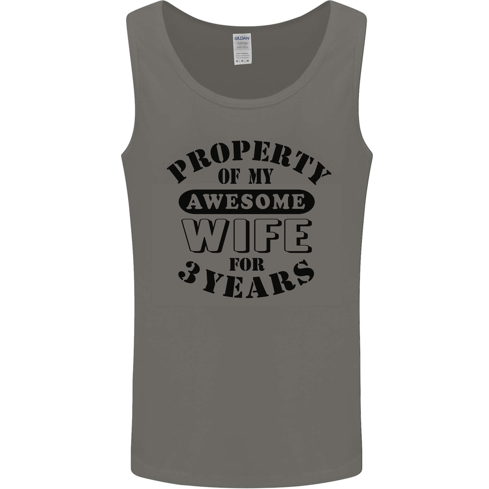 3rd Wedding Anniversary 3 Year Funny Wife Mens Vest Tank Top