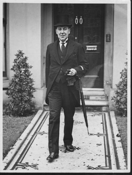 Sir John Anderson the British Minister for Civilian Defence on his- Old Photo