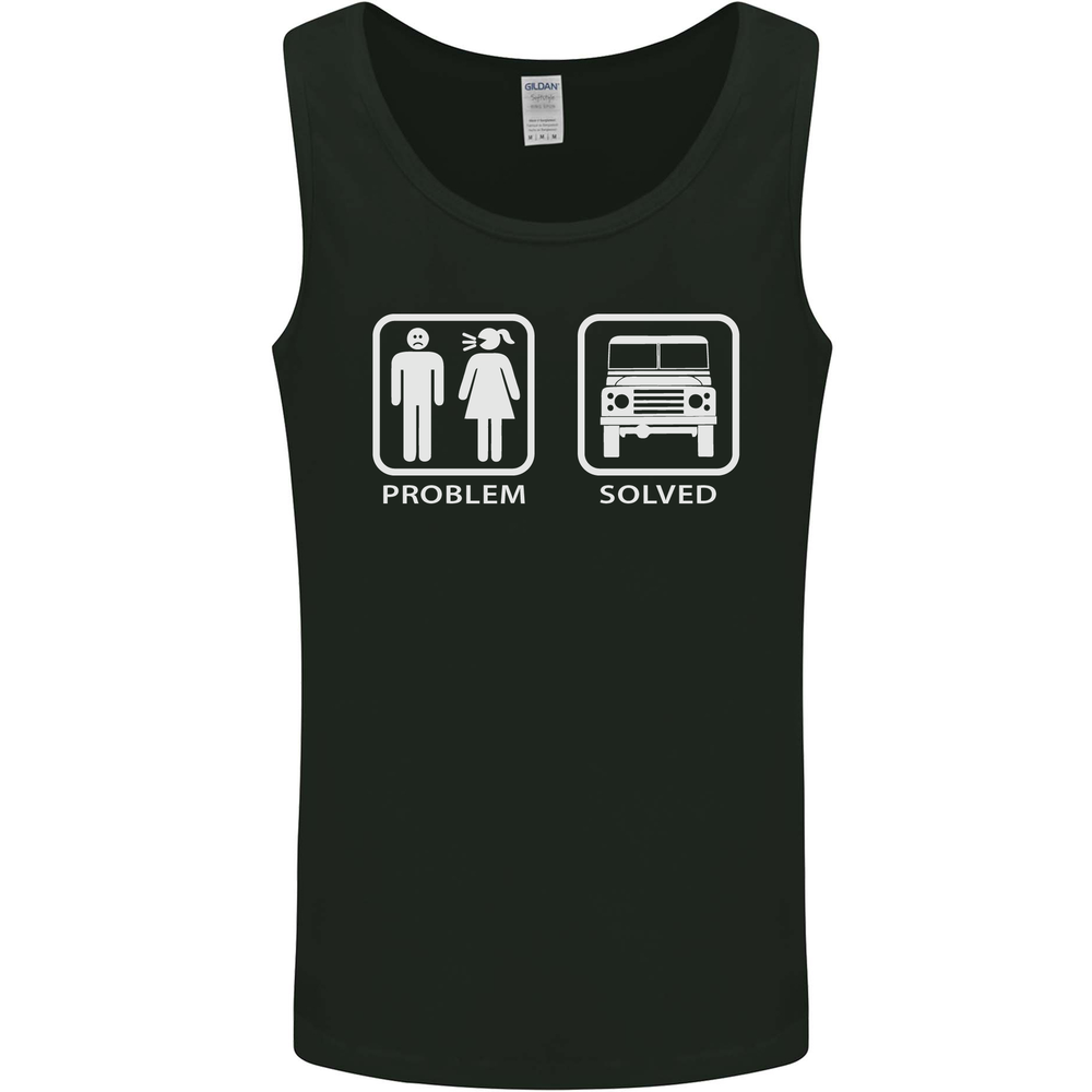 4x4 Problem Solved Off Roading Road Mens Vest Tank Top