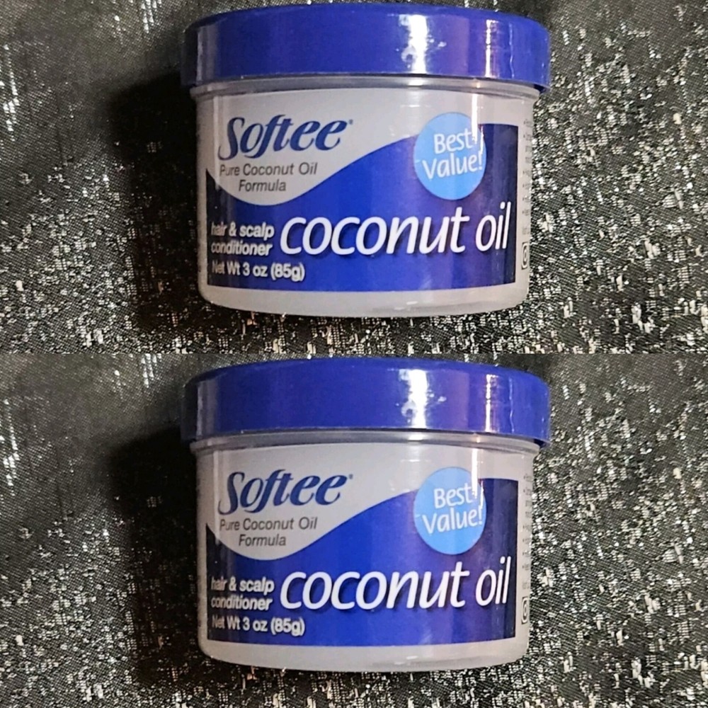 2 x Softee Pure Coconut Oil Formula Hair & Scalp Conditioner 3oz BNIB