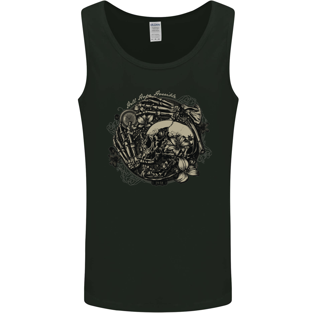 Hell Hope Horrible Skulls Gothic Biker Mens Vest Tank Top