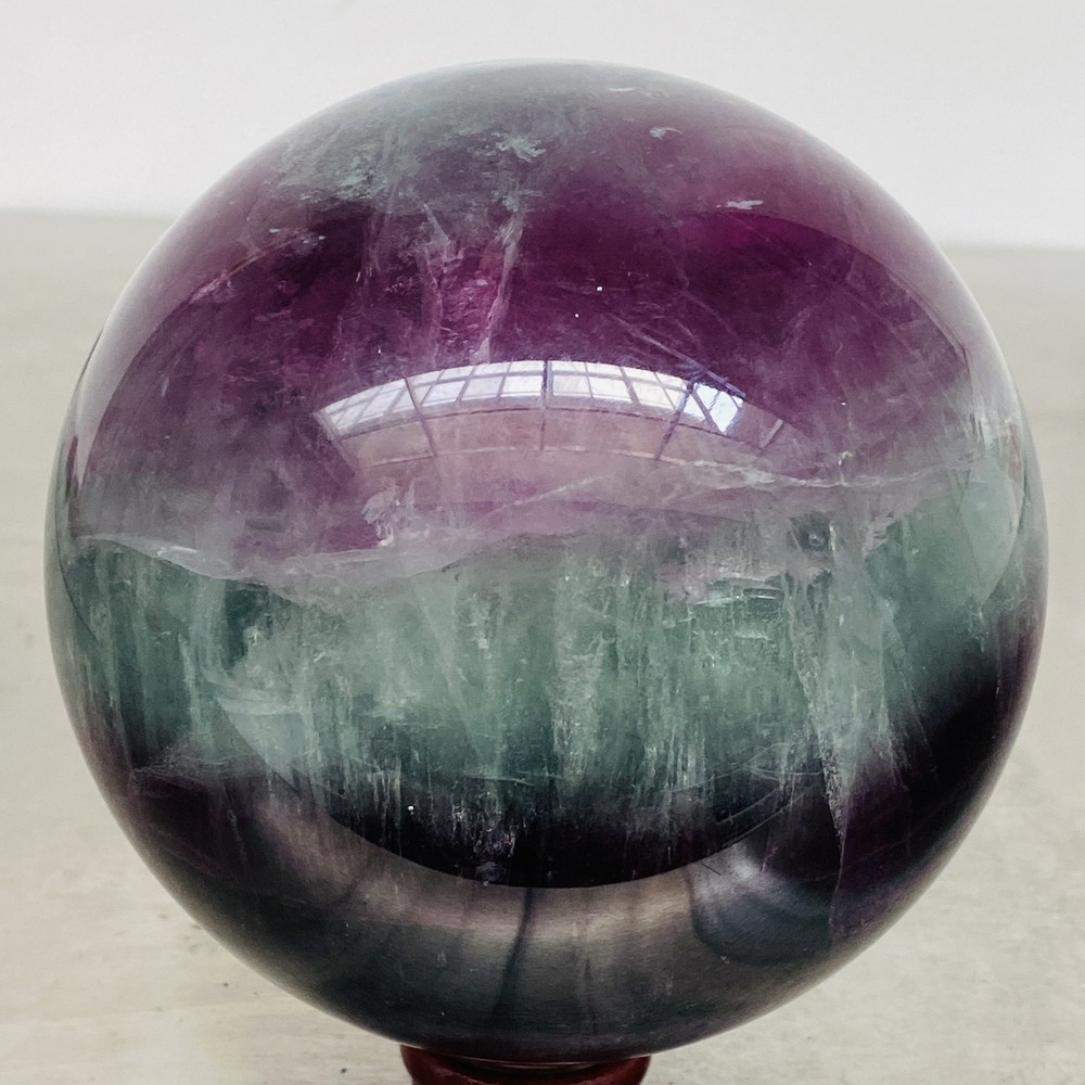 3180G Natural green fluorite Quartz Sphere Crystal Energy Ball Reiki Healing