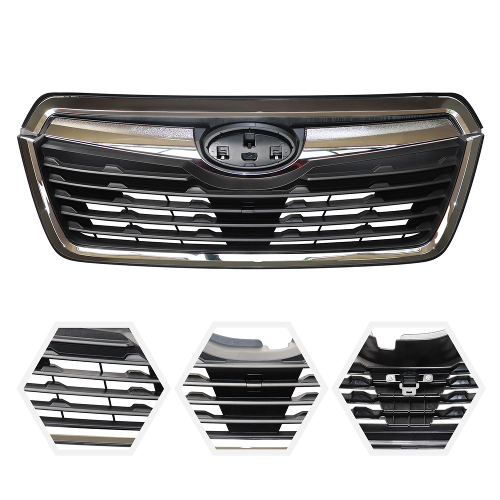 For 2019 2020 2021 Subaru Forester Front Bumper Grille Assembly W/Chrome Replace