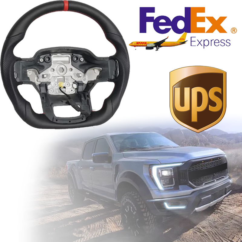 Fit 2021-2024 Ford F150 Raptor Full Leather Sport Steering Wheel with Heated