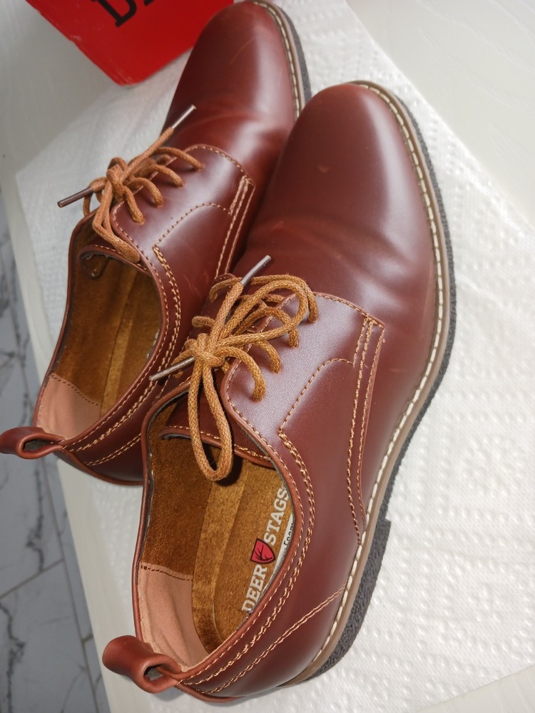 DeerStags Zander  Dress Shoes | Boys Size  5.5 Redwood Brown