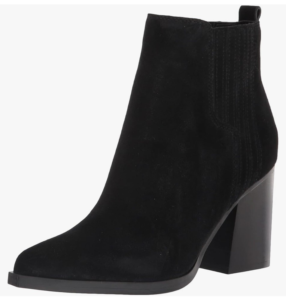 Marc Fisher Matter Ankle Bootie Slip On Pointed Toe Heel Black Suede Women’s 5.5