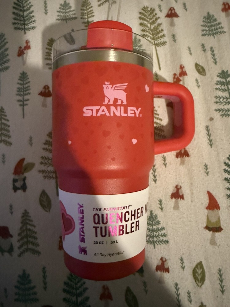 Stanley Cup Valentine’s Day 2025 Ruby Hearts 20 oz with handle Tumbler