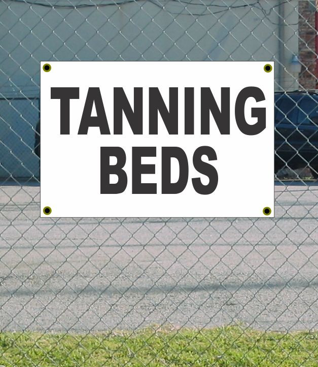 2x3 TANNING BEDS Black & White Banner Sign NEW Discount Size & Price FREE SHIP