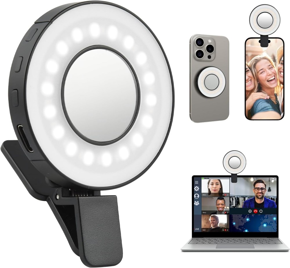 UTEBIT Magnetic Ring Light for Video Laptop Recording with Cool Warm...