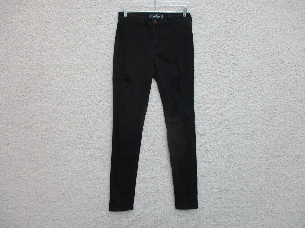 Hollister 7L Womens High Rise Black Denim Jean Leggings