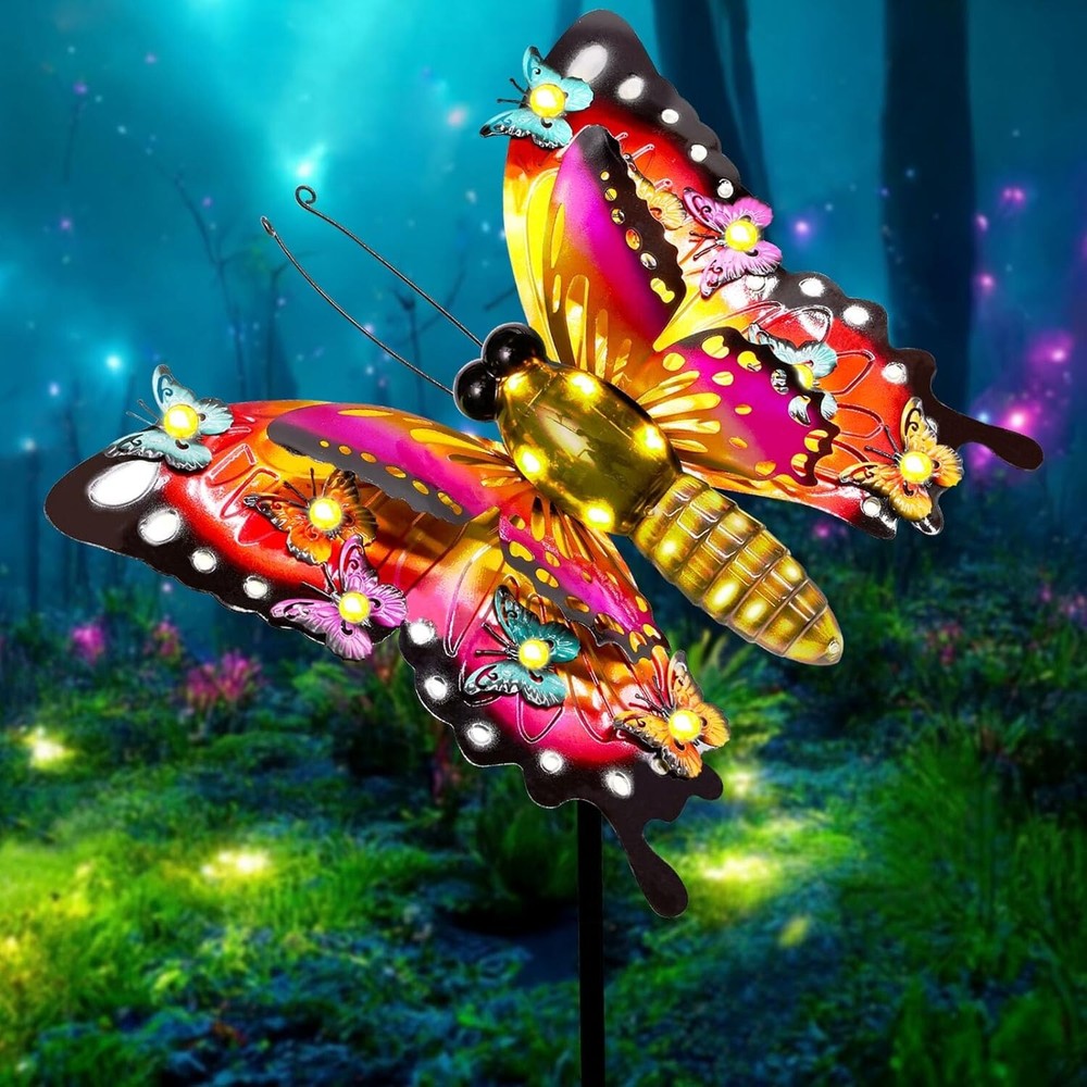 41-Inch Solar Butterfly Stake Light for Stunning Garden Illumination