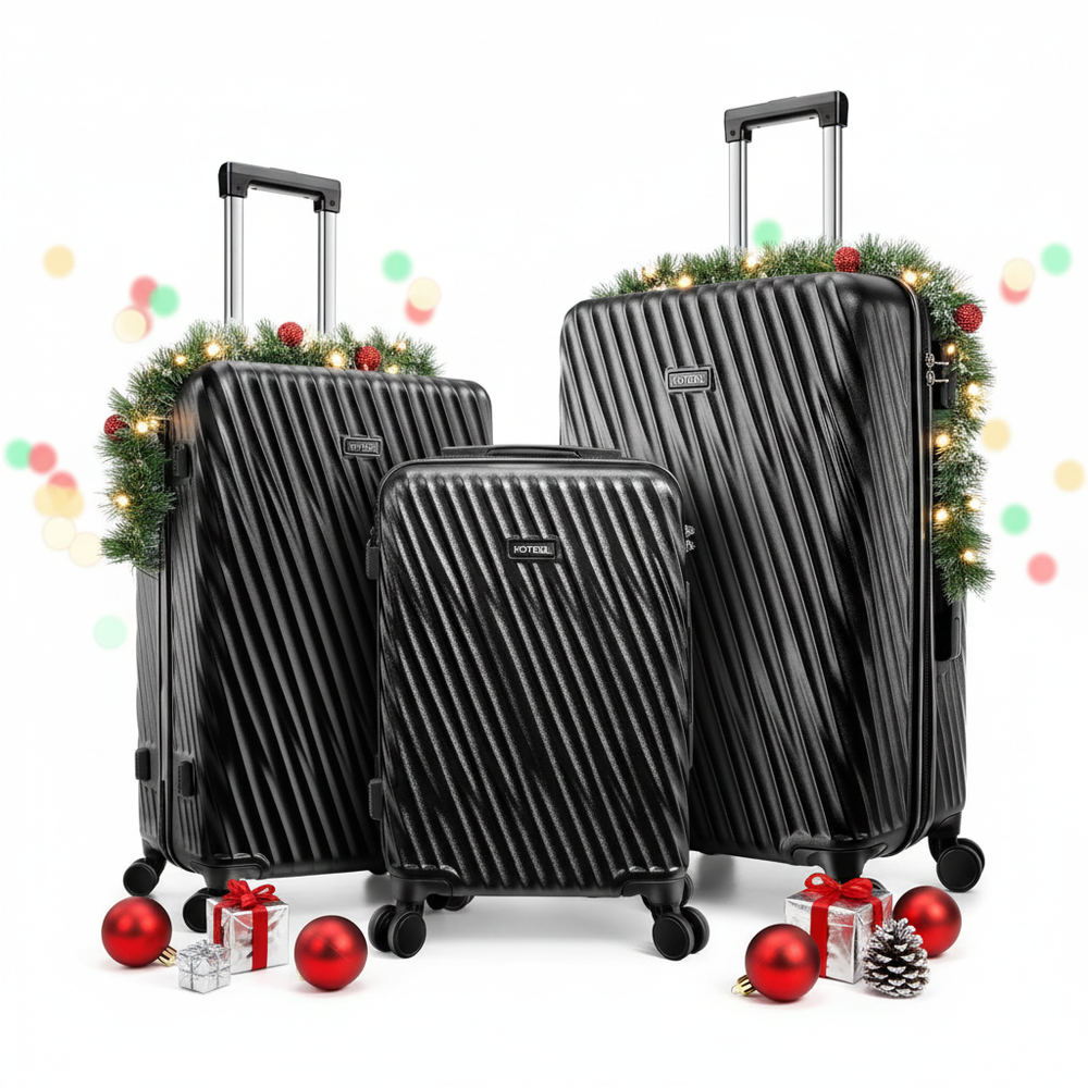 Luggage Sets 3 Piece, ABS Hardshell Suitcase with Spinner Wheels TSA Lock NEW\US