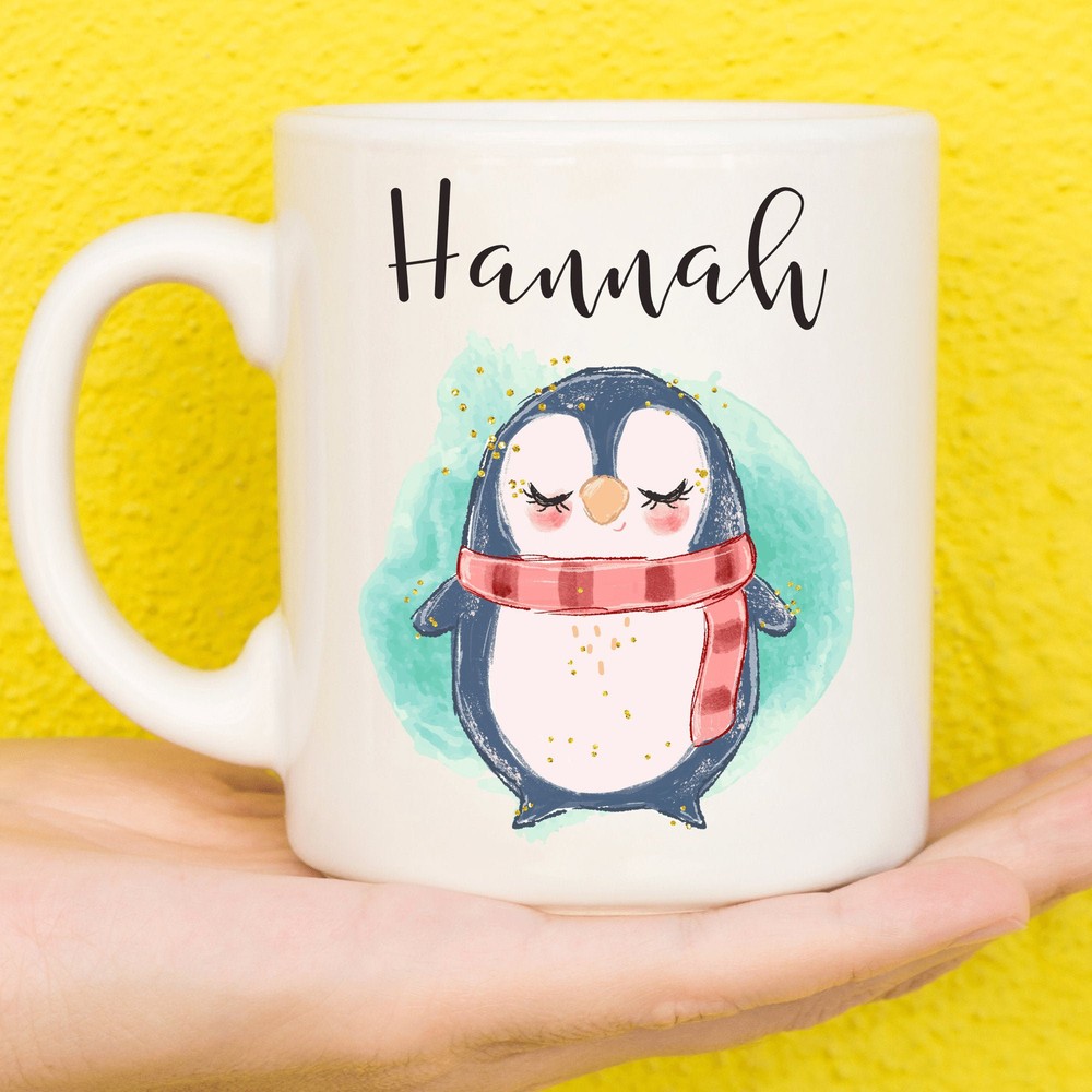 Cute Penguin Mug Penguin Gift For Animal Lovers Personalised Penguin Mug Gifts