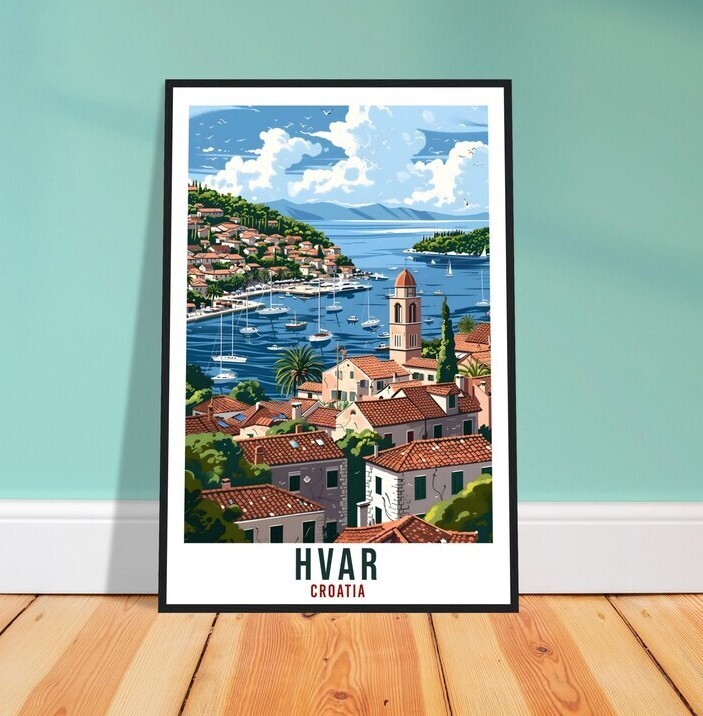Hvar Travel Print Croatia Wall Art Wall Hanging Home Décor