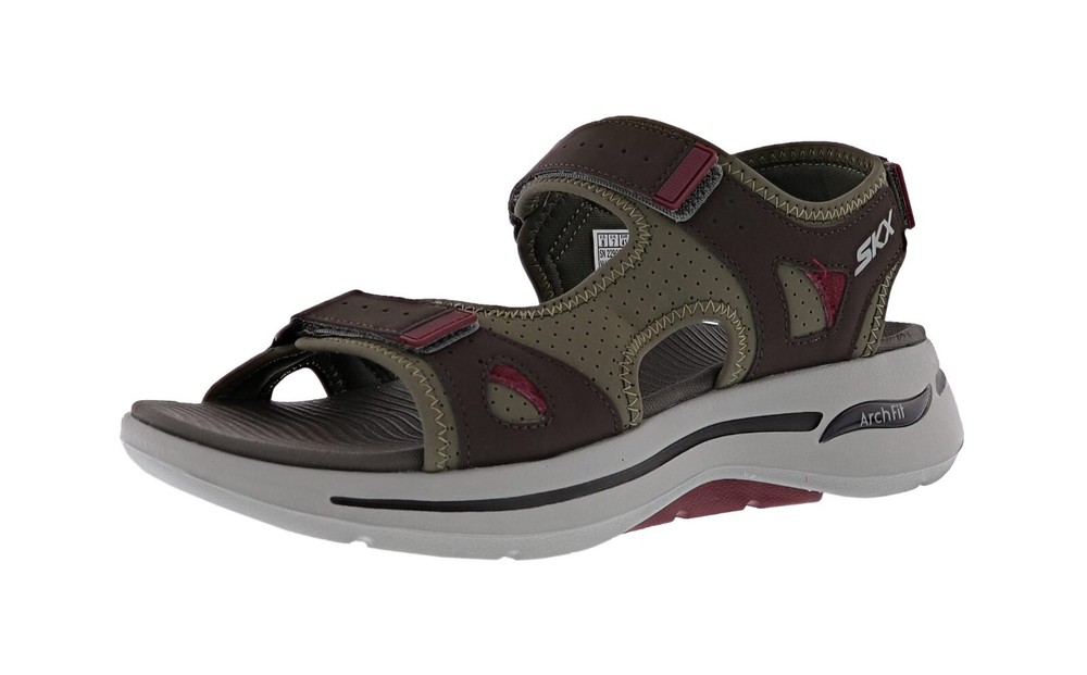 SKECHERS MEN'S GO WALK ARCH FIT- MISSION II 229064/OLV HOOK & LOOP STRAP SANDAL