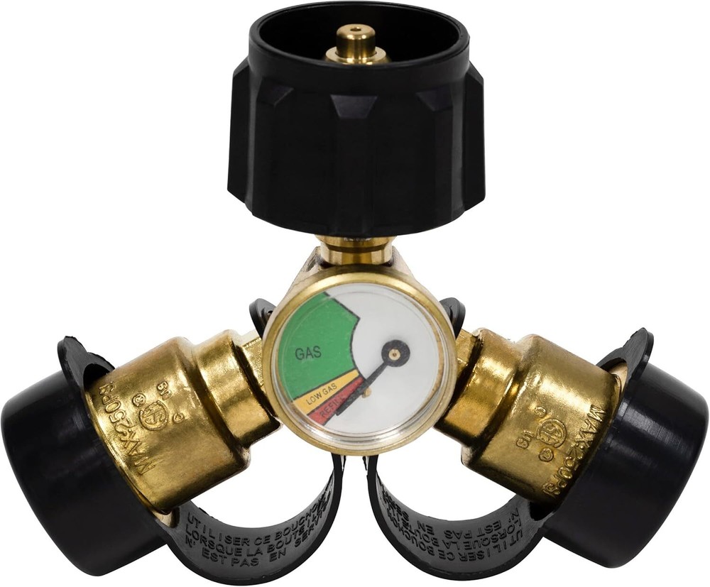 Dumble Propane Tank Adapters LP Gas Line Splitter 2 Way Hose Tee Y Propane Split