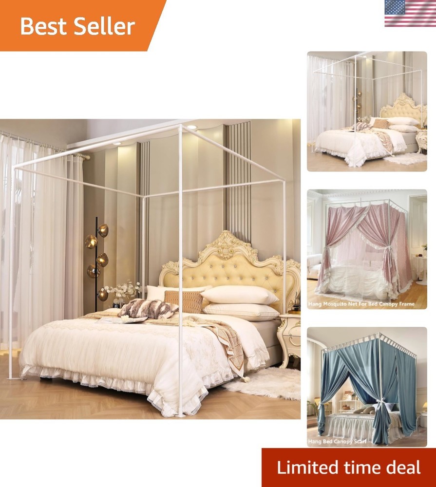 Sturdy California King Canopy Bed Frame - Perfect for Modern Bedroom Decor