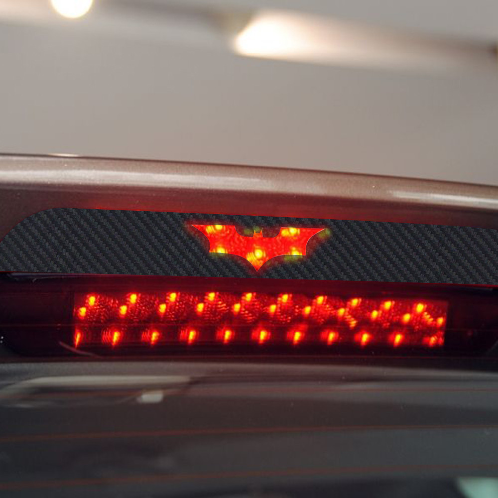 3D Black Batman Carbon Fiber Tail Light Decal for Dark Knight