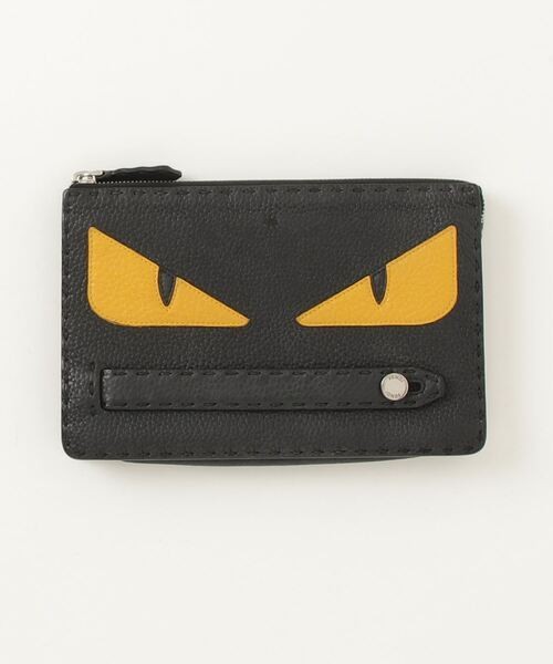 RARE FENDI Black Mens Clutch Bag Vintage Designer Leather