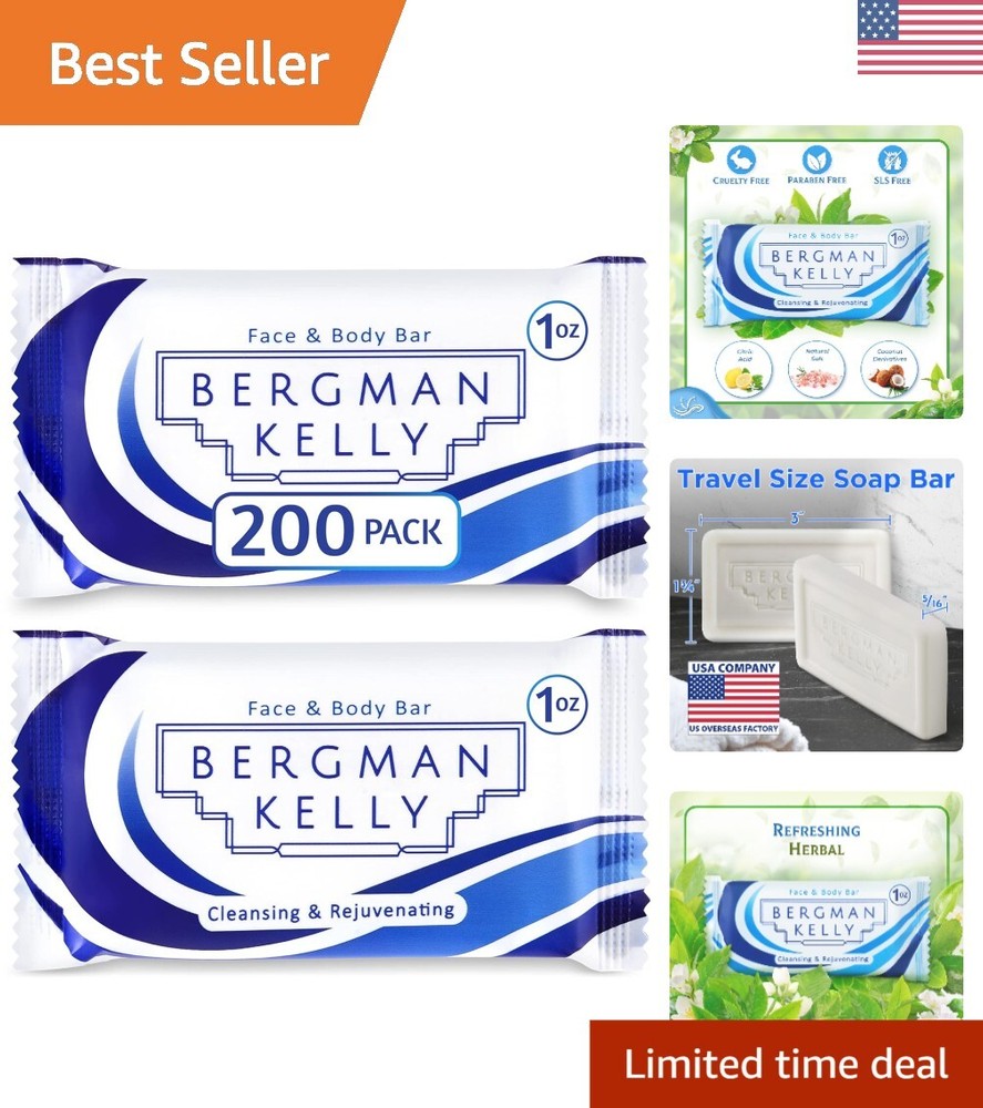 Luxury White Tea Scented Soap Bars - 1oz, 200 Count - Ideal for Airbnbs & Hotels