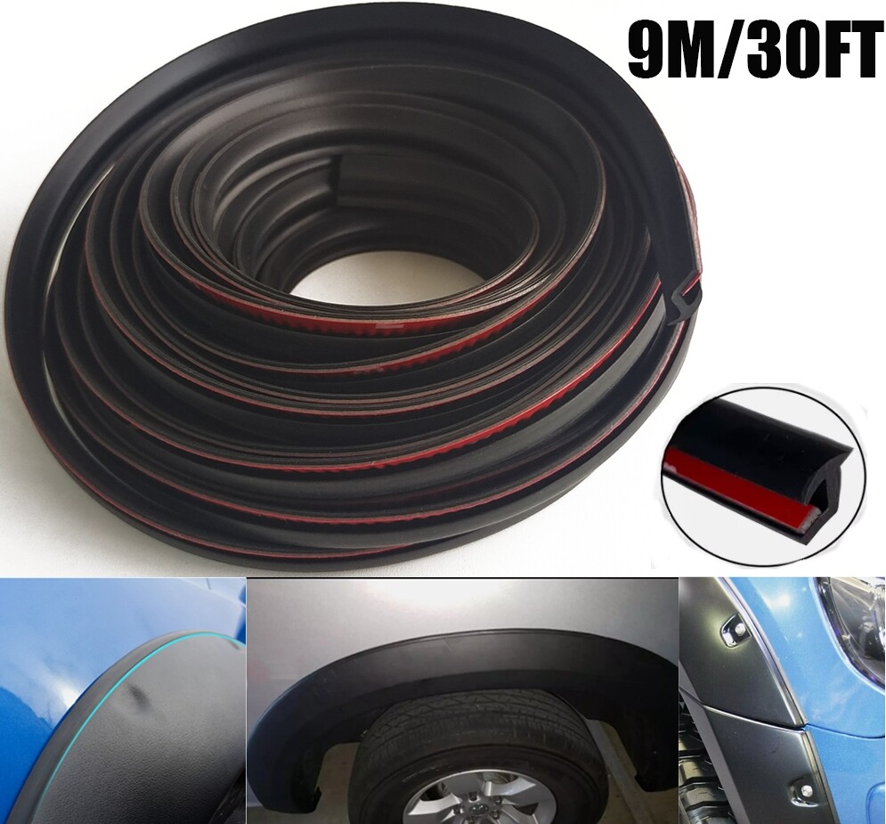 30ft Car Truck Wheel Wells Fender Flares Edge Trim Rubber Gasket Welting T-Style