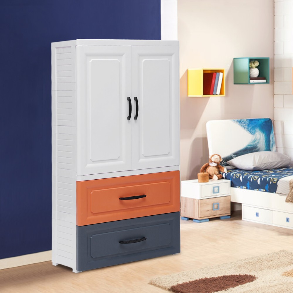 Portable 2-Drawer Vertical Dresser Storage Cabinet Unit Free Standing Organizer with Compact Space-Saving Design