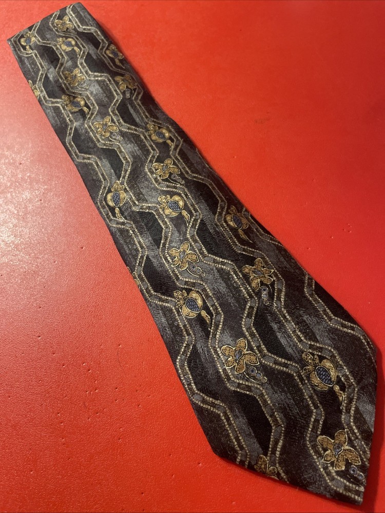 Vintage EUC Ermenegildo Zegna Silk Abstract Floral Tie Necktie Made In Italy