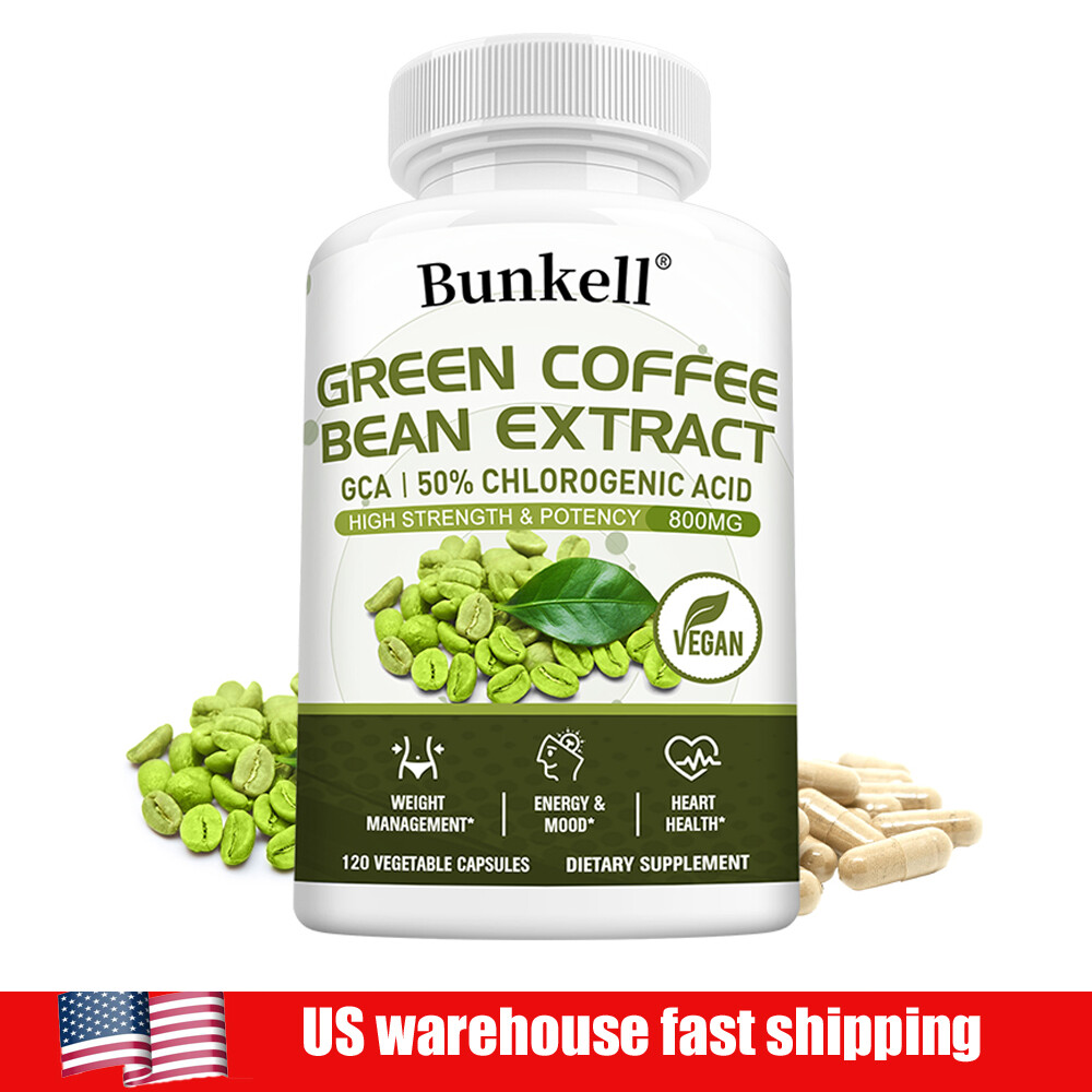 Green Coffee Bean Extract Capsules Premium Supplement,Weight Management 120 Caps