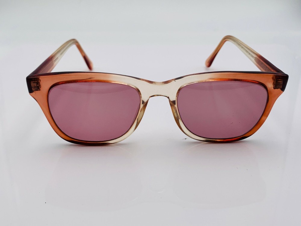 Vintage Soho Brown Oval Horn-Rimmed Hong Kong Sunglass Frames Only