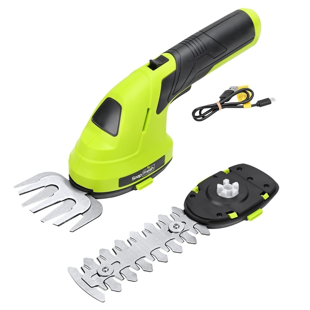 Cordless Electric Hedge Trimmer and Grass Shear 2-in-1 Handheld Bush Cutter