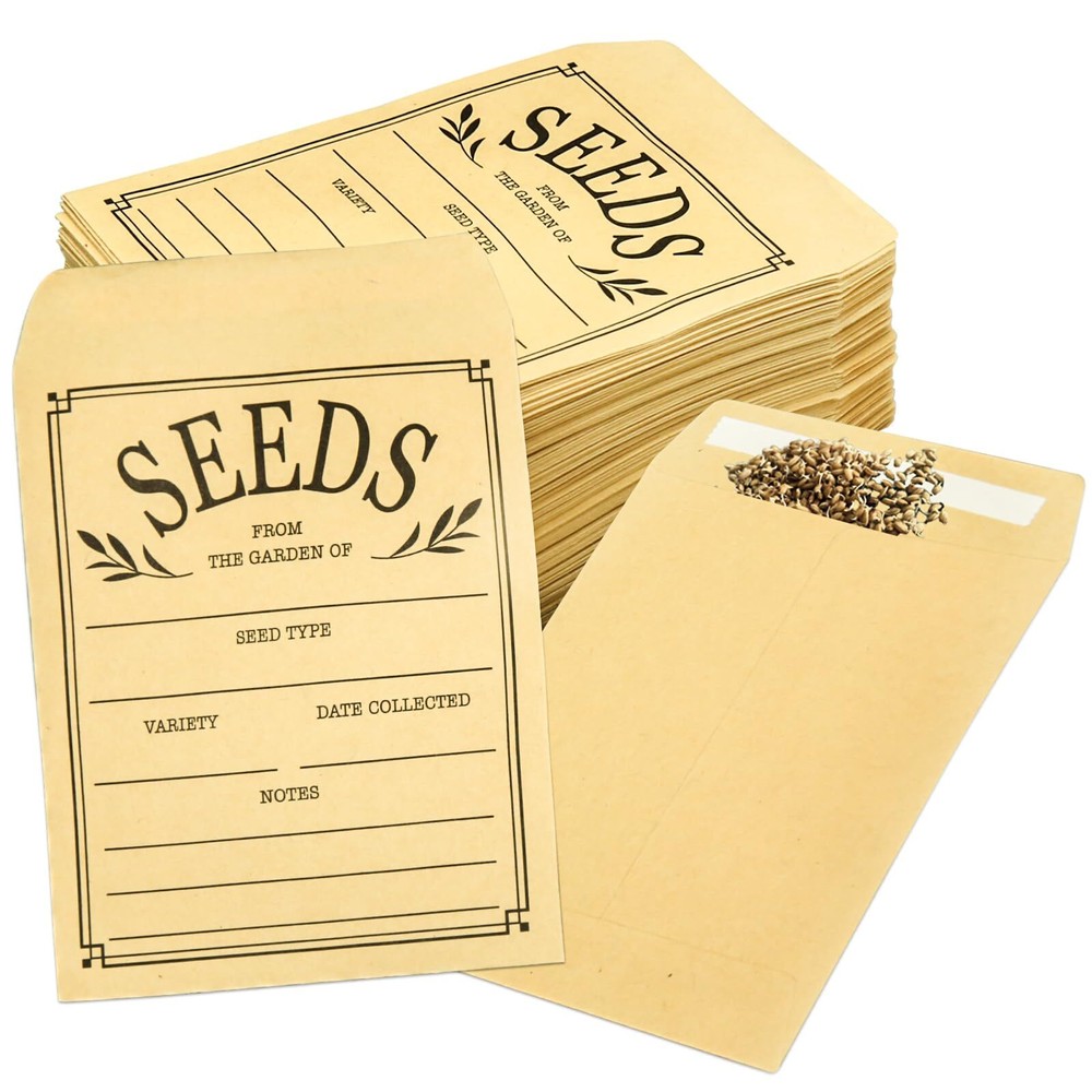 150 Pcs Seed Envelopes, Resealable Seed Packets Envelope Self Adhesive Sealin...