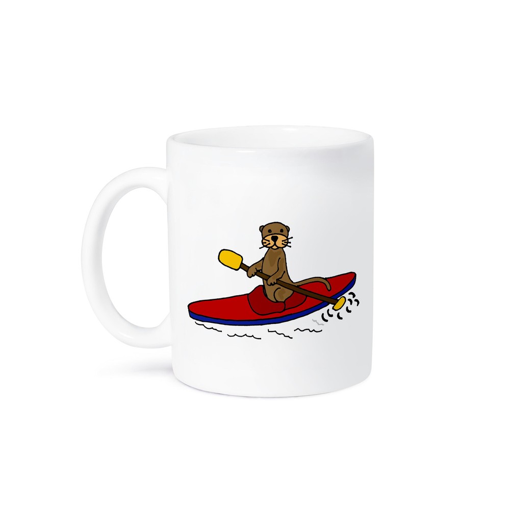 Funny Sea Otter Kayaking Mug by 3dRose - Cute Otter Design
