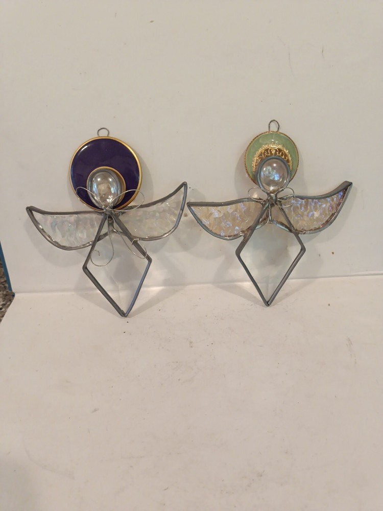 Vintage Stained Glass Angel Suncatchers
