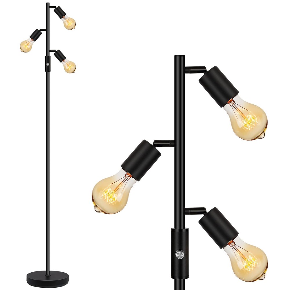 Industrial Tree Floor Lamp - Modern Adjustable Standing Light for Home