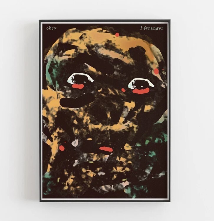 Vintage Polish poster print of Camus' The Stranger L'Étranger art illustration