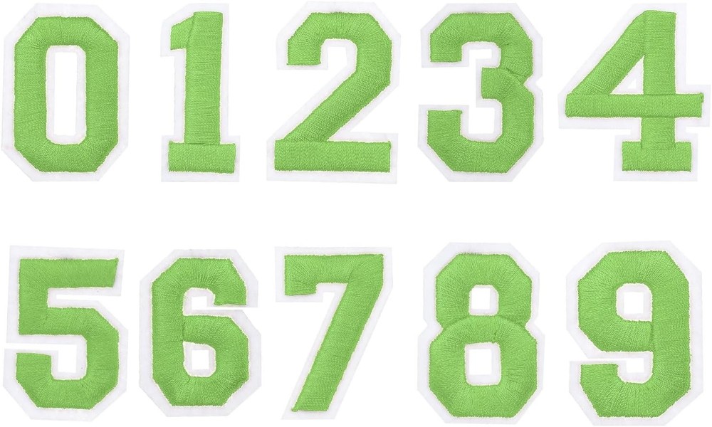 MECCANIXITY 30 Pcs Iron-On Number Patches 1.5 Inch Green for Clothing