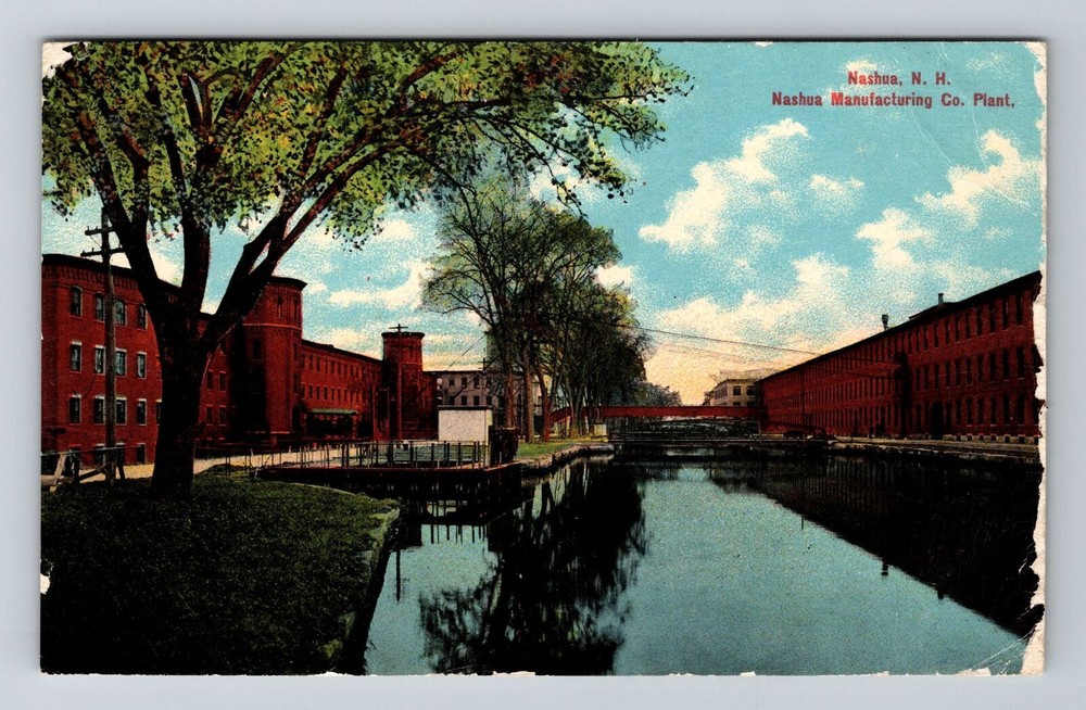 Nashua NH-New Hampshire, Nashua Manufacturing Co, Vintage Postcard