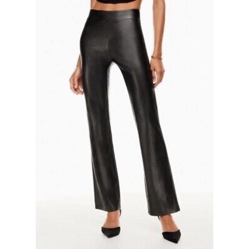 Babaton Ten by Aritzia Womens XS Upstage Pant Vegan Faux Leather Flare High Rise