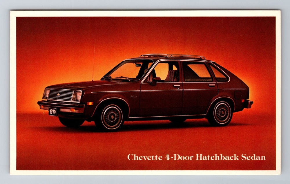 Chevette 4 Door Hatchback Sedan, Cars, Transportation, Antique Vintage Postcard